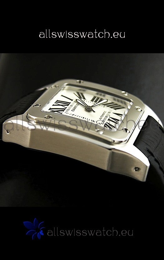 IMG_9086 Cartier Santos in Automatic in Black Strap 3