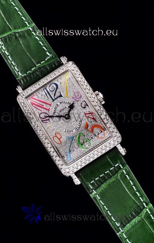 IMG_9086 Franck Muller Long Island Color Dreams Ladies in Green Strap 3
