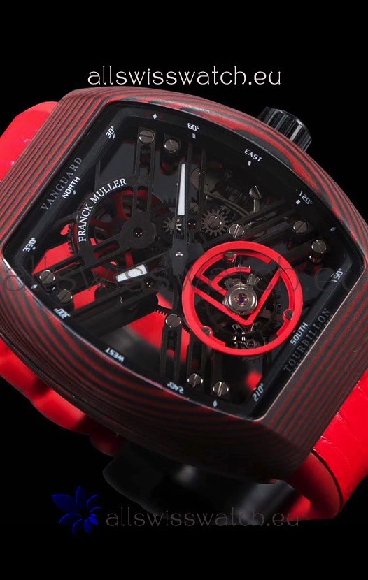 IMG_9086 Franck Muller Vanguard Skeleton Tourbillon Red Carbon 3