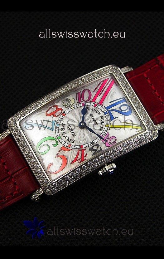 IMG_9086 Franck Muller Long Island Color Dreams Ladies- Red Strap 3