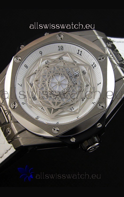 IMG_9086 Hublot Big Bang Sang Bleu 45MM Stainless Steel White Dial 3