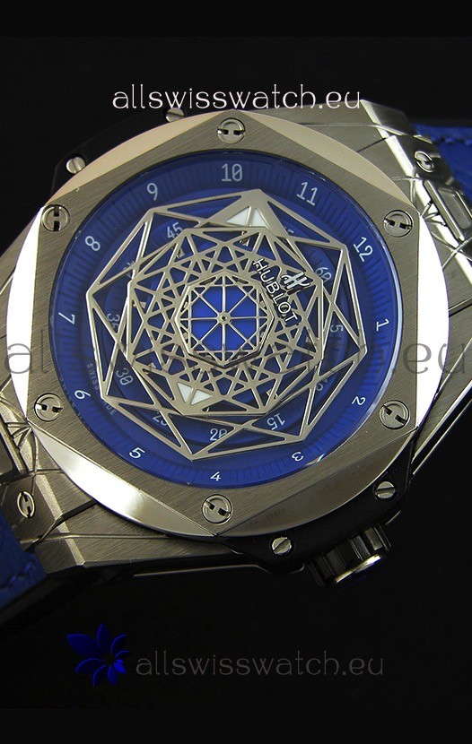 IMG_9086 Hublot Big Bang Sang Bleu 45MM Stainless Steel Blue Dial 3
