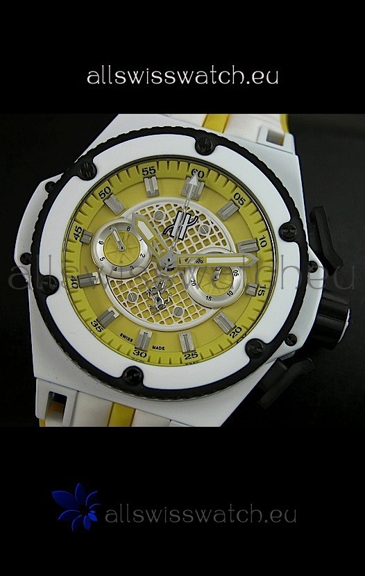 IMG_9086 Hublot King Power Ferrari Edition- White/Yellow Strap 3