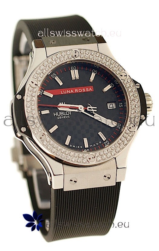IMG_9086 Hublot Big Bang Luna Rossa PVD Diamonds Quartz 3