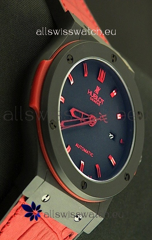 Hublot Big Bang Classic Fusion Ceramic Case in Red Strap 3