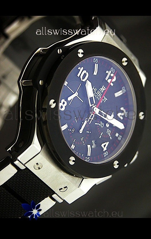 IMG_9086 Hublot Big Bang Steel/Rubber Strap in Black Dial Ceramic Bezel 3
