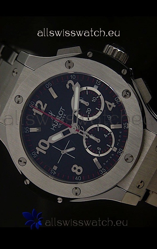IMG_9086 Hublot Big Bang Steel Strap in Black Dial with Steel Bezel 3