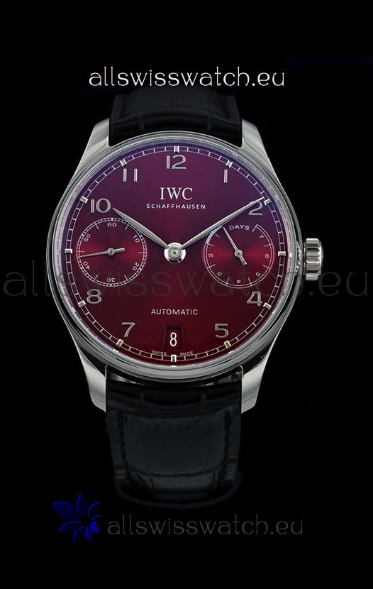 IMG_9086 IWC Portugieser IW500714 1:1 Mirror 904L Steel Burgundy Dial 3