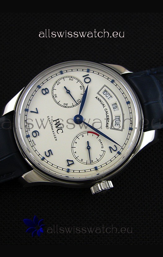 IMG_9086 IWC Big Pilot Annual Calender Steel Case Blue Strap IW503501 1:1 Mirror 3