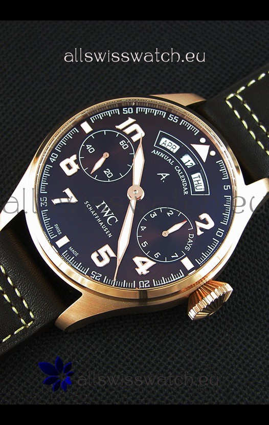 IMG_9086 IWC Big Pilot Annual Calender Antoine de Saint Exupéry Brown Dial IW502706 1:1 Mirror 3