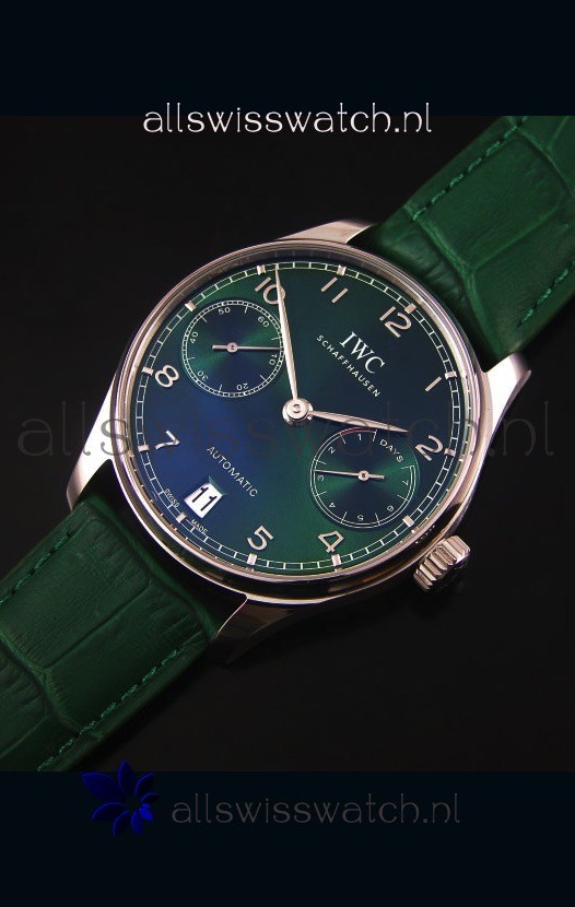 IMG_9086 IWC Portugieser 1:1 Mirror Green Dial Steel Case 3