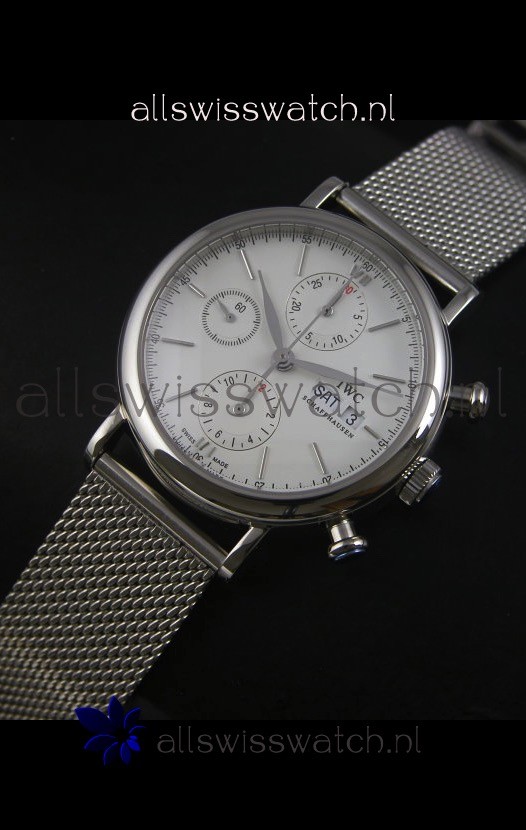 IMG_9086 IWC Portofino Chronograph in Mesh Strap White Dial 3