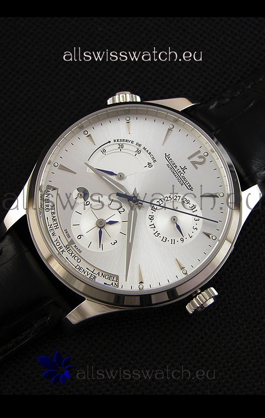 IMG_9086 Jaeger LeCoultre Master Geographic Power Reserve Steel Case Steel Dial 3