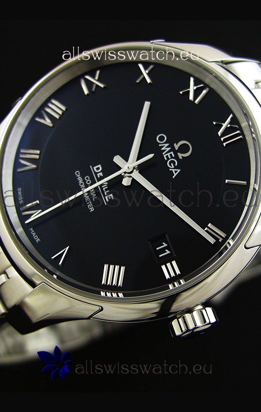IMG_9086 Omega De-Ville Annual Calendar Steel Strap1:1 Mirror Edition in Black Dial 3