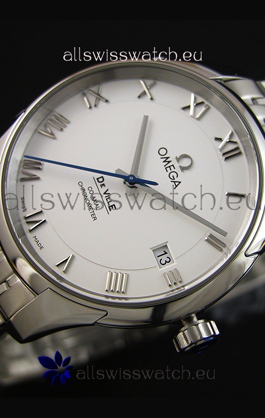 Omega De-Ville Annual Calendar Steel Strap1:1 Mirror Edition in White Dial 3