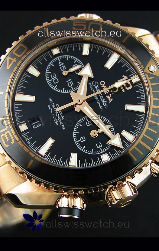 IMG_9086 Omega Seamaster Planet Ocean 600M Chronograph 1:1 Mirror Pink Gold 3