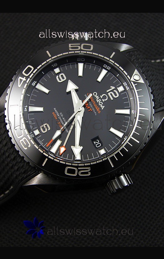IMG_9086 Omega Seamaster Planet Ocean Deep Black GMT 45.5MM 1:1 Mirror 3