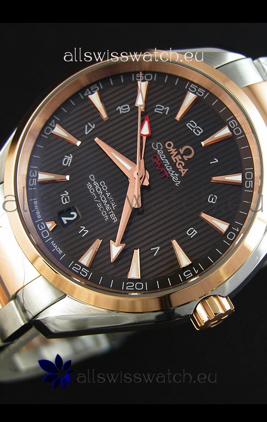 IMG_9086 Omega Seamaster Aqua Terra GMT 150M 43MM 1:1 Mirror Two Tone Case 3