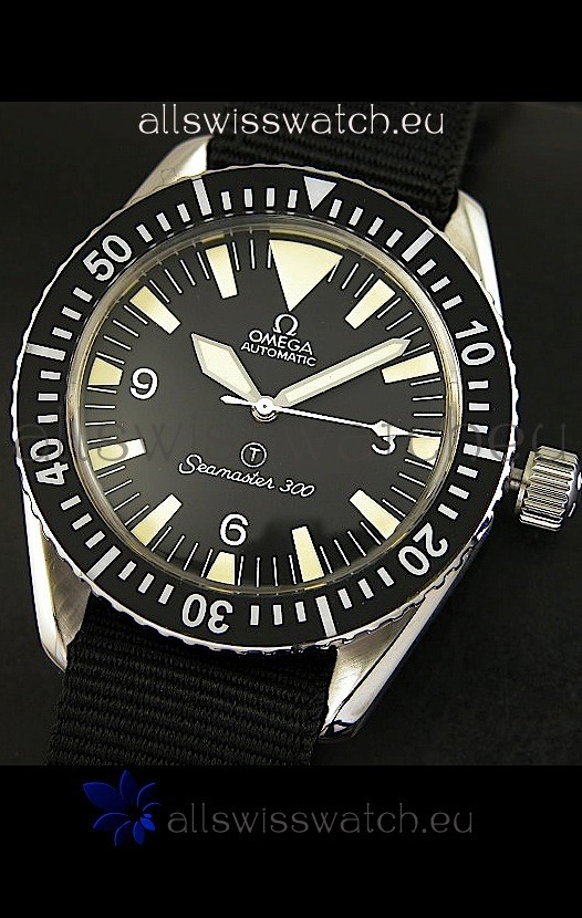 IMG_9086 Omega Seamaster 300 R-Navy Black Dial with Navy Strap 3