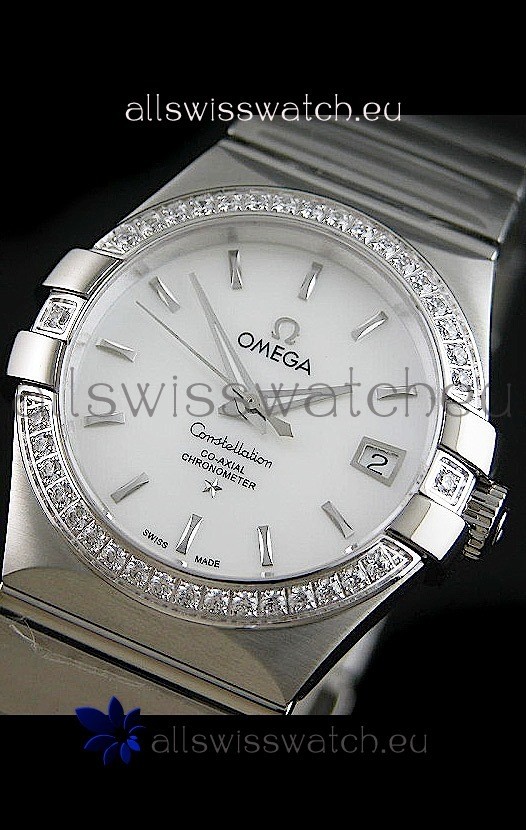 IMG_9086 Omega Constellation Mens Automatic in White Dial - 1:1 Mirror 3