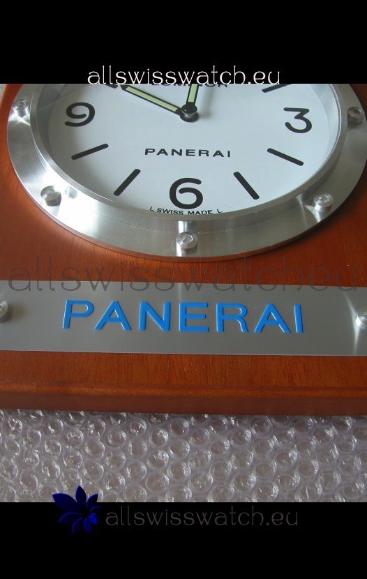 IMG_9086 Panerai PAM255 Teak Wood Wall Clock Black Dial - 1:1 Mirror 3