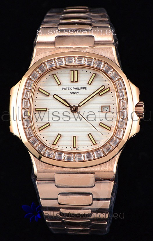 IMG_9086 Patek Philippe Nautilus 5711/1R 1:1 Mirror - Baguette Diamonds Bezel 3