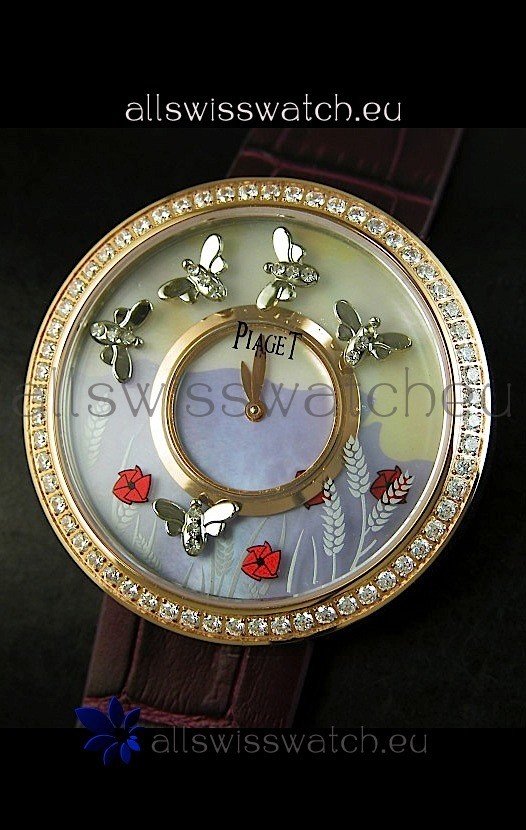 IMG_9086 Piaget Altiplano Ultra-Thin Quartz Movement Ladies with Brown Strap 3