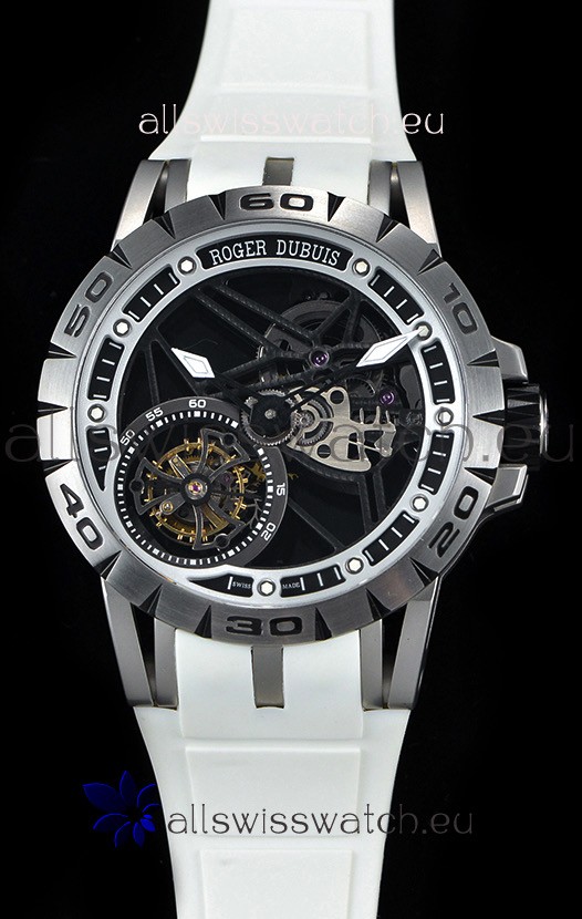 IMG_9086 Roger Dubuis Excalibur Spider Flying Tourbillon Skeleton Titanium Casing 1:1 Mirror 3
