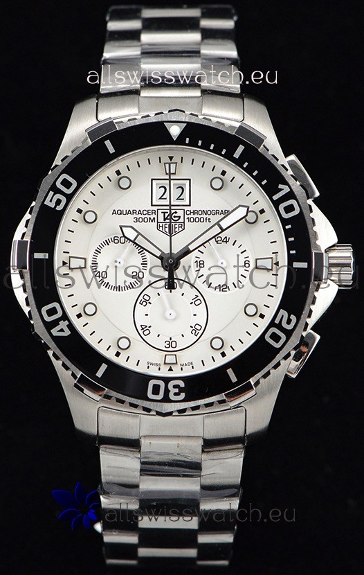 IMG_9086 Tag Heuer Aquaracer Chronograph Quartz White Dial 3