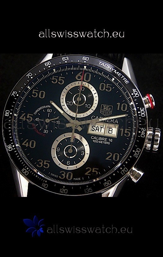 Tag Heuer Carrera Tachymeter Chronograph in Black 3