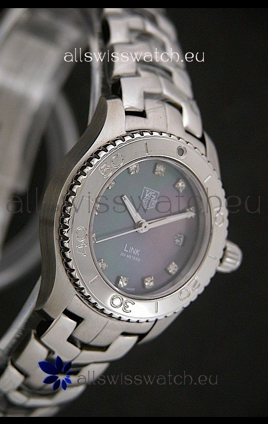 IMG_9086 Tag Heuer Link Ladies in Mother of Pearl Dark Green Dial 3
