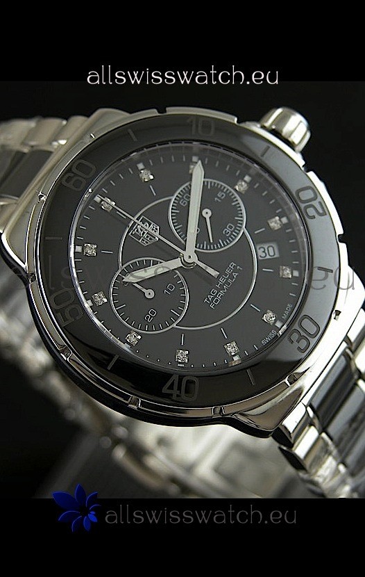 IMG_9086 Tag Heuer Formula 1 Chronograph Ceramic Ladies in Black Bezel 3