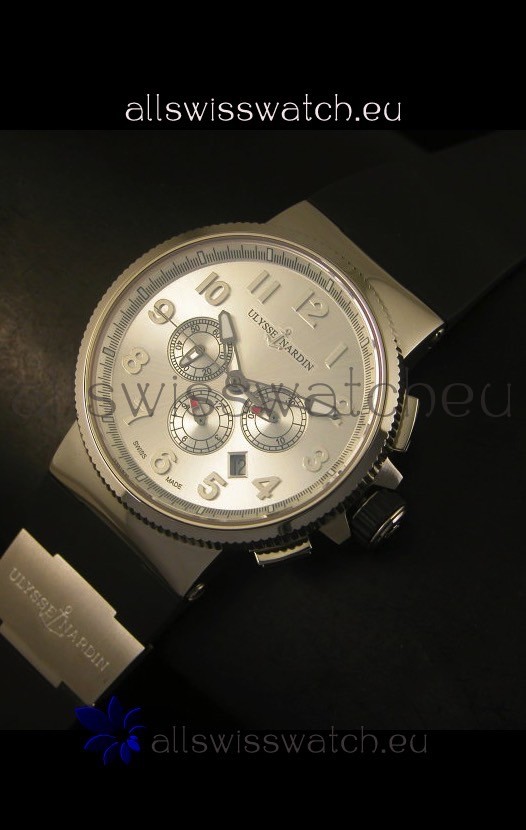 IMG_9086 Ulysse Nardin Marine Chronograph Stainless Steel Arabic Dial - 1:1 Mirror 3
