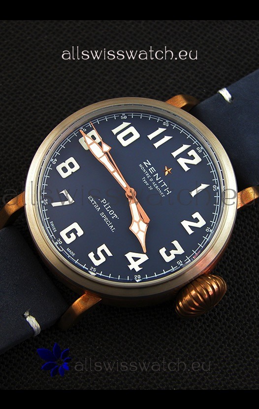 IMG_9086 Zenith Pilot Type 20 Extra Special Vintage Style Blue Dial 1:1 Mirror 3