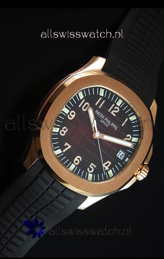 IMG_9086 Patek Philippe Aquanaut Jumbo Rose Gold 1:1 Mirror - Wine Colored Dial 3