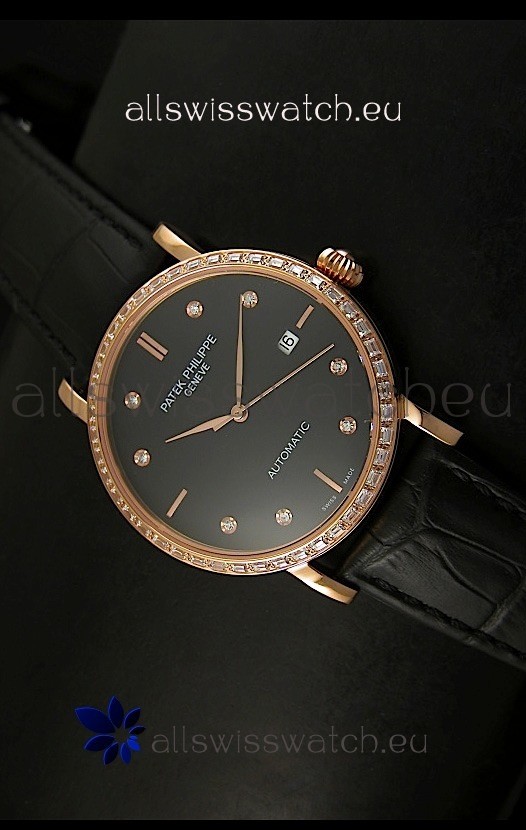 IMG_9086 Patek Philippe Calatrava 5298in Pink Gold Casing - Diamonds Hours 3