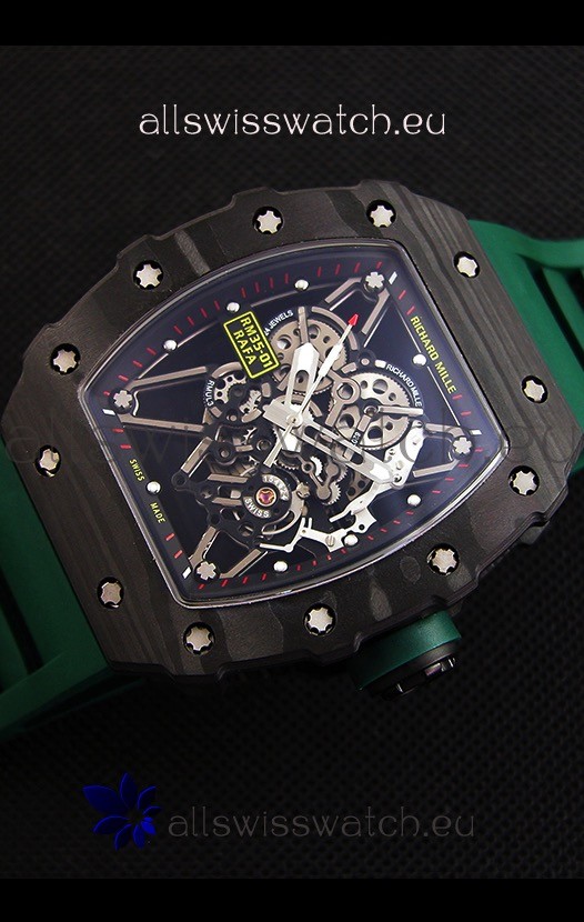 Richard Mille RM35-01 Rafael Nadal Forged Carbon Case with Green Strap  3