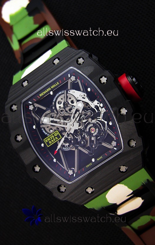 IMG_9086 Richard Mille RM35-01 Rafael Nadal Forged Carbon Case with Camouflage Rubber Strap 3