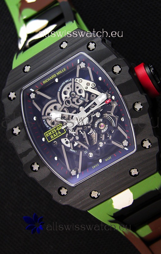 IMG_9086 Richard Mille RM35-02 Rafael Nadal Forged Carbon Case with Camouflage Rubber Strap 3
