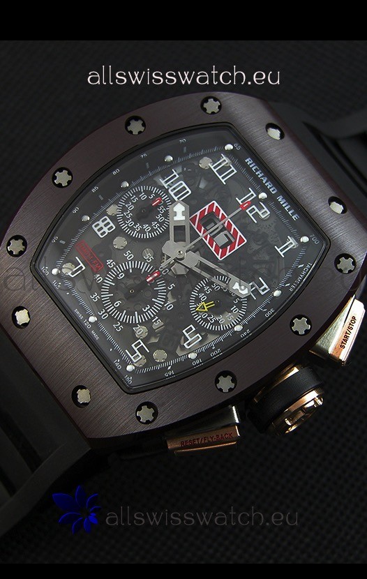 IMG_9086 Richard Mille RM011-FM Felipe Massa One Piece Ceramic Case in Black Strap 3