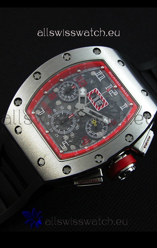 IMG_9086 Richard Mille RM011-FM Felipe Massa One Piece Titanium Case in Black Strap 3