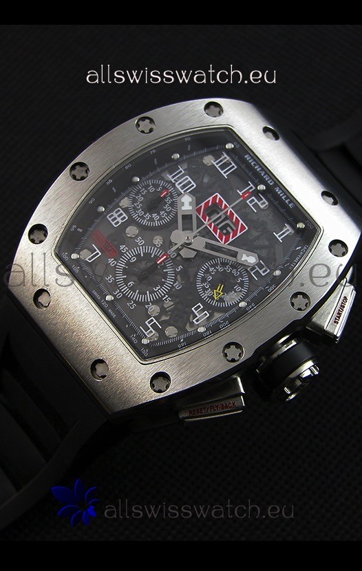 IMG_9086 Richard Mille RM011-FM Felipe Massa One Piece Titanium Case in Black Strap 3
