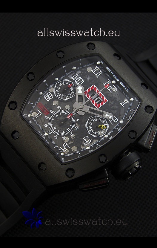 IMG_9086 Richard Mille RM011-FM Felipe Massa Black Ceramic Case in Black Strap 3