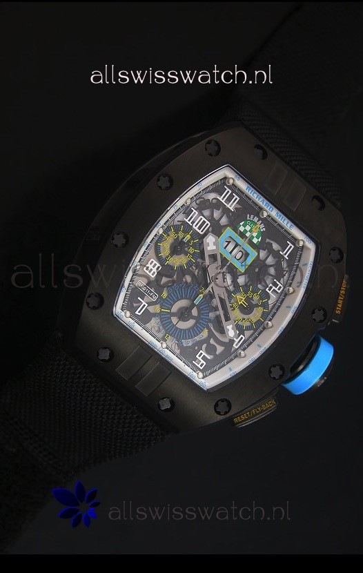 IMG_9086 Richard Mille RM011 Filipe Massa PVDin Black Nylon Strap 3
