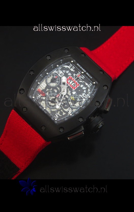 IMG_9086 Richard Mille RM011 Filipe Massa PVDin Red Nylon Strap 3