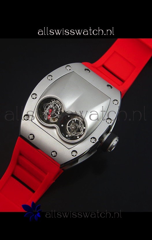 IMG_9086 Richard Mille RM053 Tourbillon Pablo Mac Donoughin Titanium Case Red Strap 3