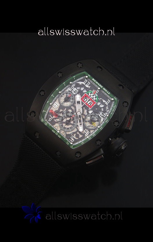 IMG_9086 Richard Mille RM011 Filipe Massa PVDin Black Nylon Strap 3