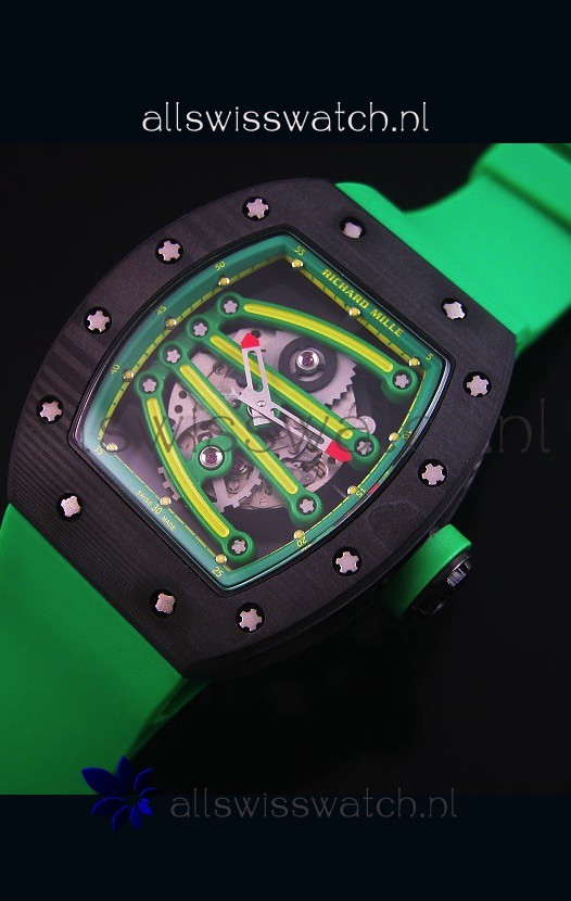 IMG_9086 Richard Mille RM059 Yohan Blake Forged Carbon Casein Green Bezel 3