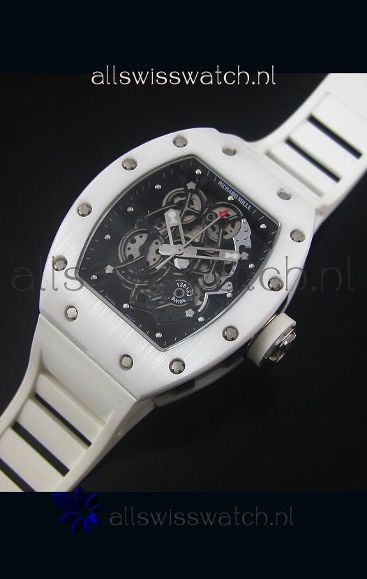 IMG_9086 Richard Mille RM055 White Ceramic Case in Black Inner Bezel 3