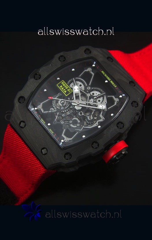 IMG_9086 Richard Mille RM35-01 Rafael Nadal EditionRed Nylon Strap 3
